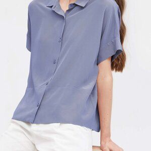 LilySilk Blouse - Casual Short Sleeves Relax fit - Medium.